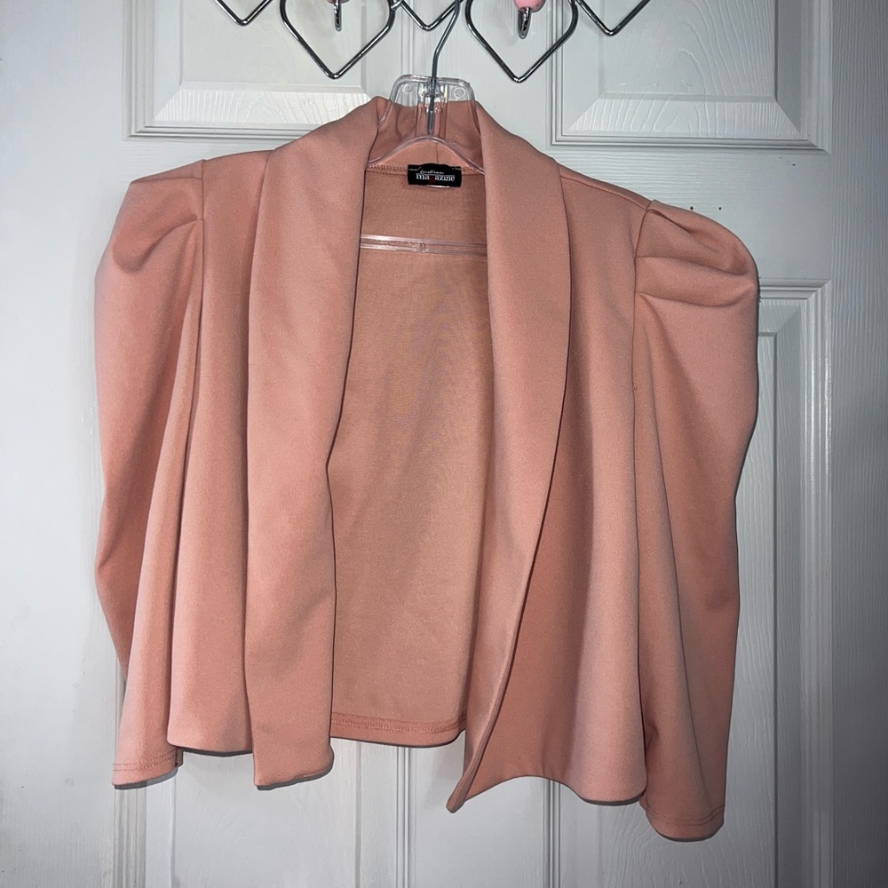 Peach Crop Top Blazer